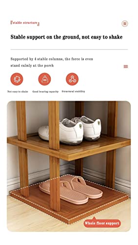 Étagère à chaussures en bambou stable et solide, meuble de qualité - 4