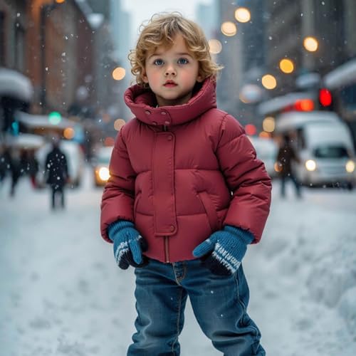 Bear Ears Hooded Boys Girls for Jacket Light Winter Warmth Puffer Jacket Kids Cotton Comfortable Outdoor Outerwear4