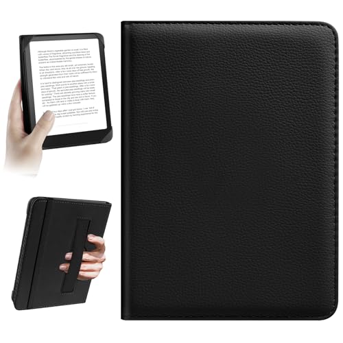 HoYiXi Universal Hülle für 6' Pocketbook/Tolino/Sony E-Book Reader Kompatibel mit 6 Zoll Kindle Paperwhite/Kobo Clara HD 6' Cover Case,Elastic Rope Schutzhülle,Schwarz