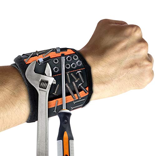 VIBOLA Magnetic Wristband with 20 Powerful Magnets, Magnetic Tool Wristband Holder for Holding Screws, Nails, Bolts, Drill Bits, Fasteners