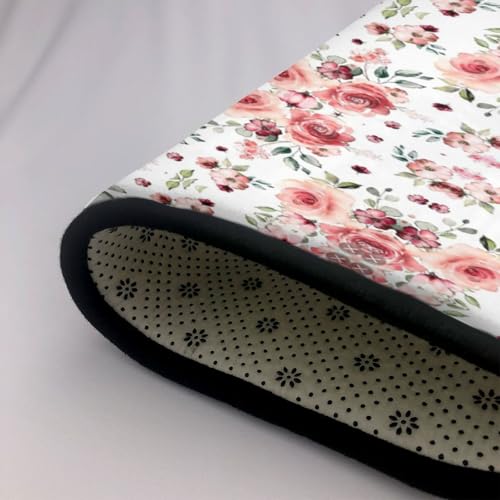 Tapis imprimé fleurs roses pour salon moderne et balcon fleuri - 7
