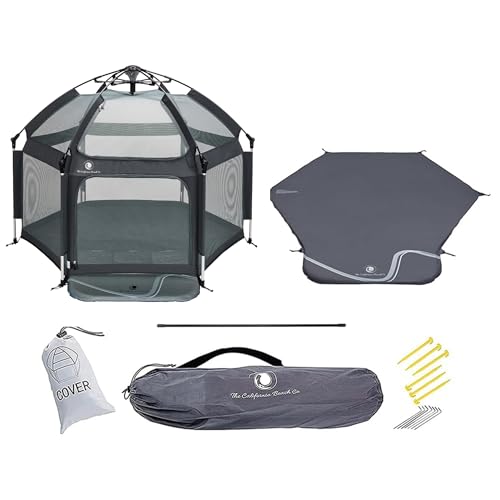 Image of POP 'N GO PLAYPEN Premium Outdoor Baby Playpen Includes Self-Inflating Playmat (Charcoal Black)