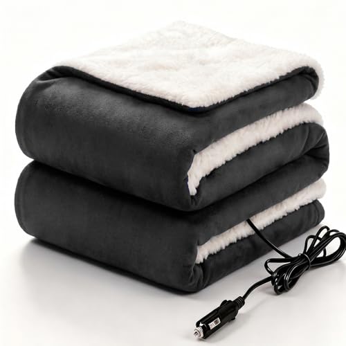 Sealy Heated Car Blanket Grey