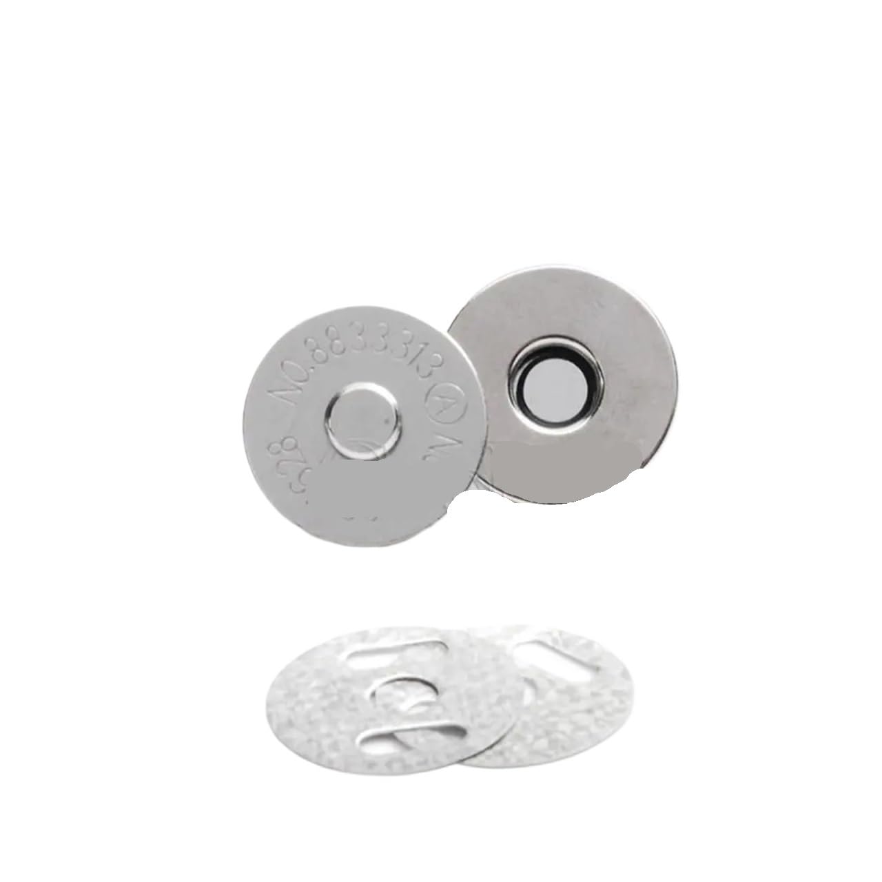Magnetic Press Studs 50sets Sewing Magnet Button Magnetic Snaps Clasp Fasteners Closures for Handbag Bags DIY Craft(14mm Silver)
