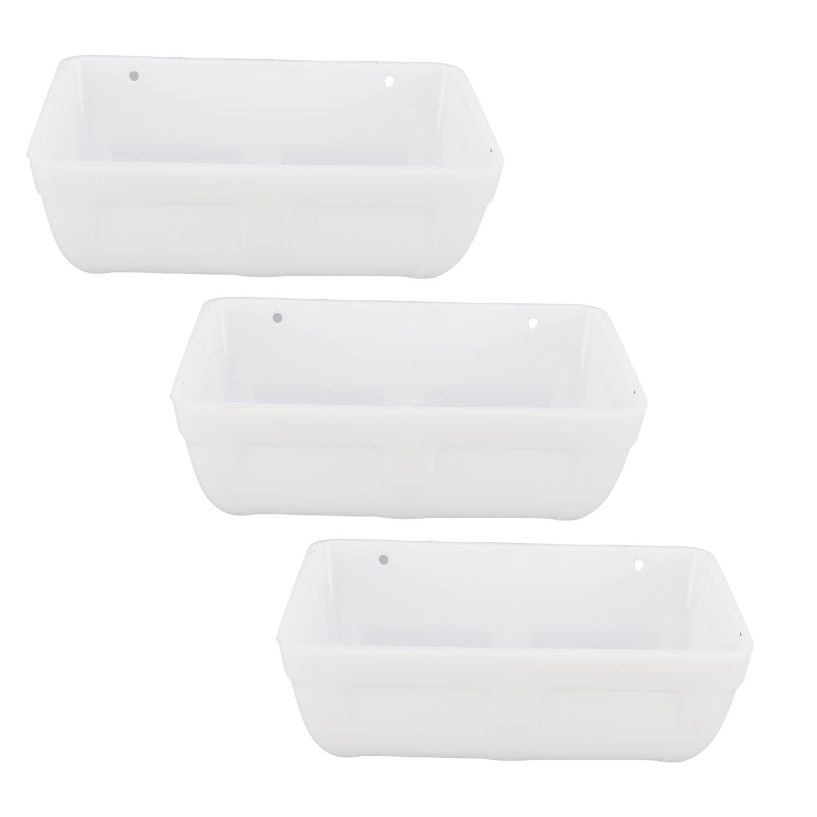 Alomejor Hängender Hühnerfuttertrog aus Kunststoff mit Großem Fassungsvermögen, Viehfutterbehälter für den Bauernhof (White)