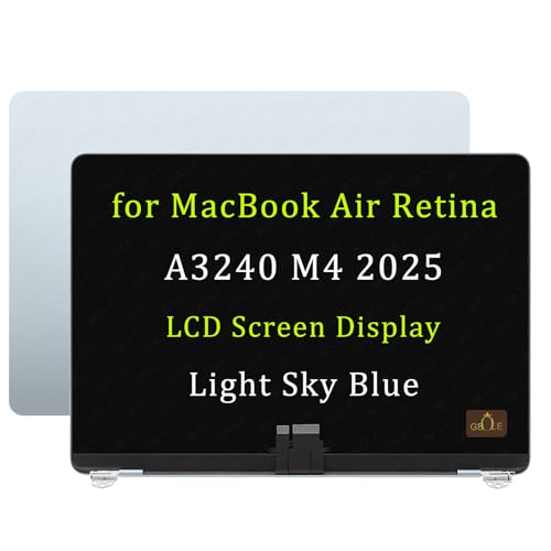 Image of A3240 M4 Screen Replacement for MacBook Air A3240 M4 2025 Full LED LCD Screen Display Assembly Light Sky Blue