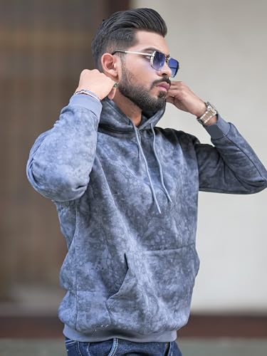 Image of Maniac Mens Spray Printed Hooded Neck Full Sleeve Loopnet Sweatshirt for Men