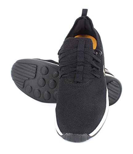 Image of Men's Black Golden Shoes for Trekking Hiking & Walking with Mesh EVA (SX0614GBKGO0009)