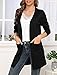 VIISHOW Women's Long Sleeve Open Front Draped Loose Knit Midi Length Lightweight Cardigan Sweater Coat with Pockets, Black, Medium