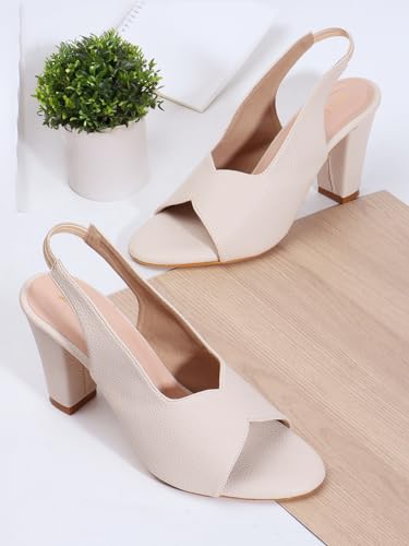 TRASE Women's Ankle Strap Block Heels Sandals| Fashionable Sandals for Women & Girls | Light weight, Soft Footbed, Comfortable & Stylish - (47067) - Image 4