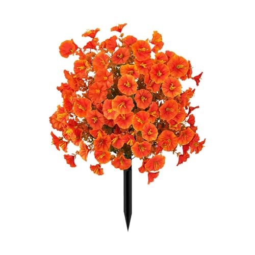 Flor artificial para macetas exteriores y césped con estaca resistente al sol 8
