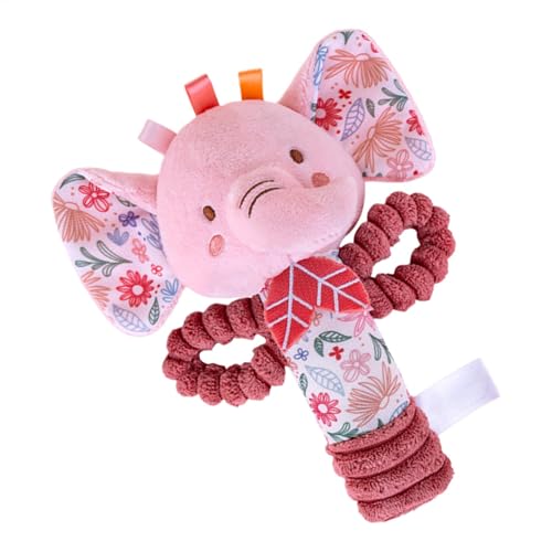 ぬいぐるみガラガラ、バニーガラガラ | かわいいウサギの象の動物のぬいぐるみガラガラ | ソフトリングガラガラ感覚おもちゃ、ぬいぐるみガラガラシェイカー0-6ヶ月の赤ちゃん用