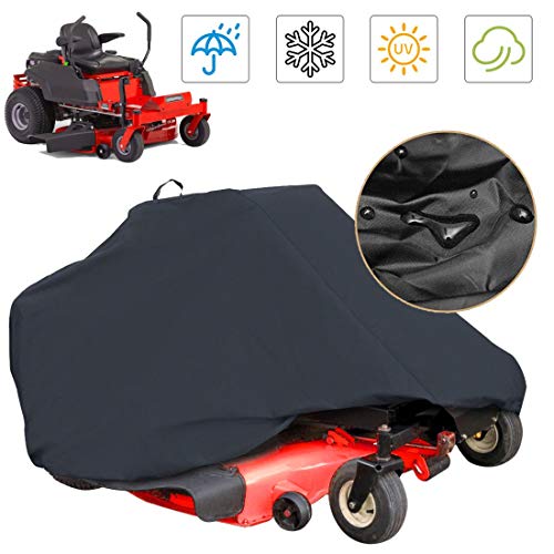 Lawn Mower Cover Riding Lawn Tractor Cover Riding Mower Cover with Storage Cover Heavy Duty 210D Polyester Oxford Waterproof UV Resistant Durable, Black - 2pcs ( Size : 183x137x117cm )