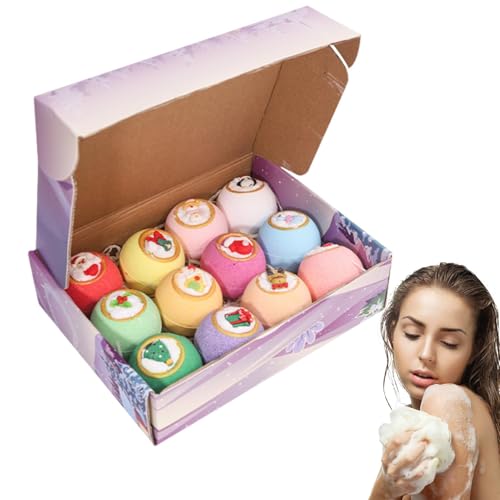 Bola de baño de espuma para ducha navideña, bañera de espuma, de Navidad, bolas de baño de ducha coloridas, bola de baño de espuma de aromaterapia para mujeres, esposa, novia, madre