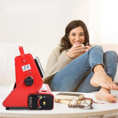 Chauffage à gaz spatial portable poêle cuisson butane extérieur rouge - 2