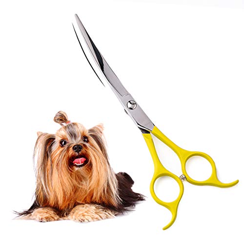 TooSharp Dog Grooming Curved Scissor - 7 Inch Professional Sharp Trimming Shears Designed for Right/Left handers for Long Short Hair of Cat Pet