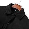 Tobysper Men's Suede Long Sleeve Shirt Casual Long Sleeve Button Down Shirt Loose Fit Casual Shirt Suede Western Shirt Shacket Lightweight Sports Jacket Lapel Neck Knitted Coat, black, XXL #2