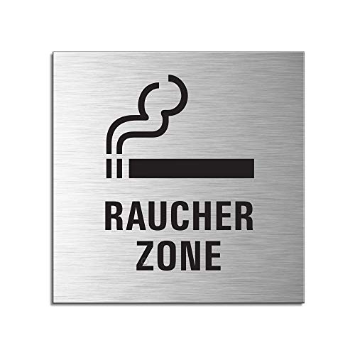 Schild Raucher-Zone Türschild 120 x 120 mm Türschild Aluminium selbstklebend Nr.17148-S