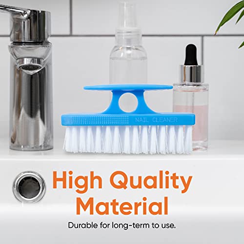 Superio Nail Brush Cleaner With Handle - Durable Brush Scrubber To Clean Toes, Fingernails, Hand Scrubber All Surface Cleaning, Blue Heavy Duty Scrub Brush Stiff Bristles, Easy To Hold #TOP2