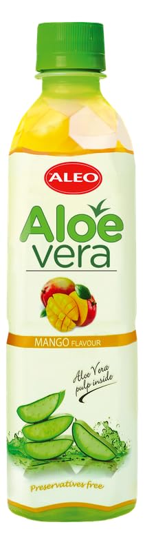 ALEO 0.5L Premium Mango Aloe Vera Drink   Natural, No Preservatives, No Artificial Colors Superior Taste Award 2025