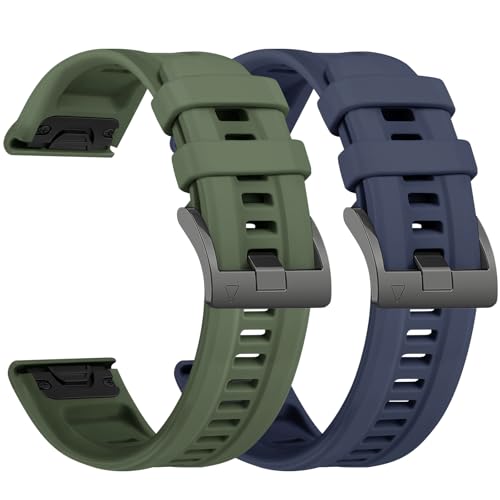 Vancle - Pulsera compatible con Garmin Fenix 7/Fenix 7 Pro/Fenix 6/Fenix 6 Pro, Fenix 5/Plus, Forerunner 935/945/955, Approach S60/62, QuickFit, talla única, Silicona, 1