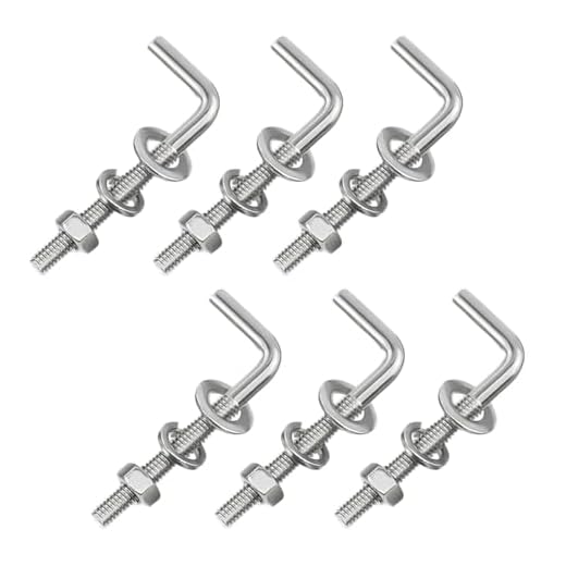 20 Pack M6x50mm L Shaped Foundation Bolt with Washers and Nuts 304 Stainless Steel L Shaped Bolts Threaded Right Angle Square Bend Hooks Anchor Bolts
