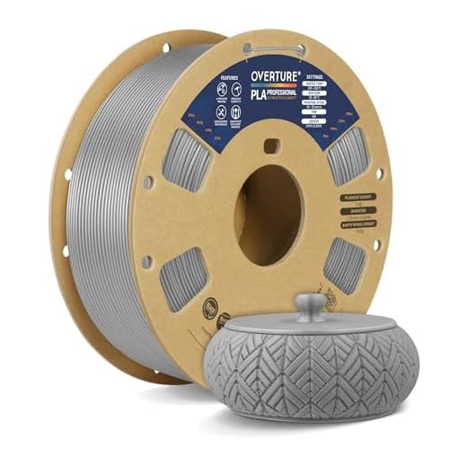 OVERTURE PLA Plus (PLA+) Filament 1.75mm, Stronger & More Durable, Professional Toughness 3D Printer Filament 1kg (2.2lbs), High Precision +/- 0.02mm, Tangle-Free (Moonlight Silver)