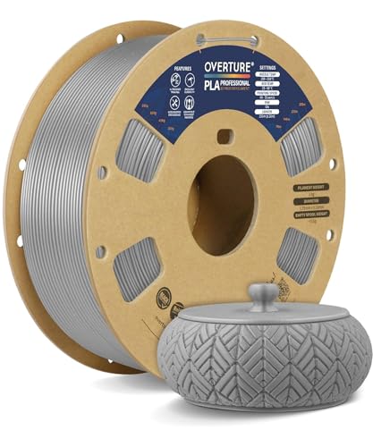 Image of OVERTURE PLA Plus (PLA+) Filament 1.75mm, Stronger & More Durable, Professional Toughness 3D Printer Filament 1kg (2.2lbs), High Precision + /- 0.02mm, Tangle-Free (Moonlight Silver)