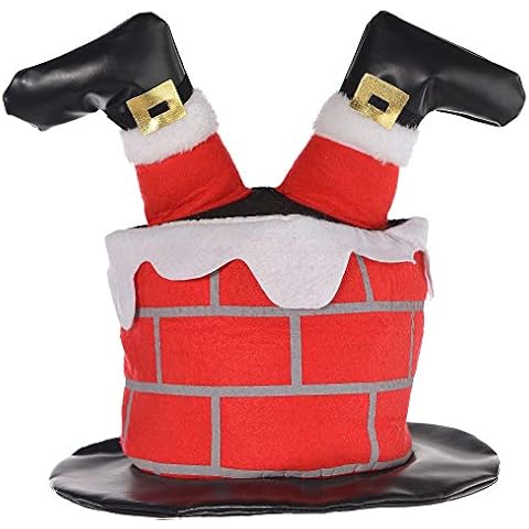 amscan Stuck Santa Chimney Hat - Fun Holiday Accessory Cover