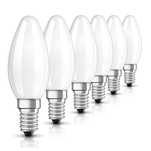 Osram LED Star Classic B Lampe, in Kerzenform mit E14-Sockel, nicht dimmbar, 2.5 W=25 Watt, Matt, Warmweiß - 2700 Kelvin, 6er-Pack