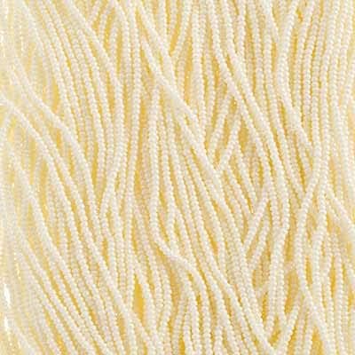 John Bead Czech Glass Seed Beads 11/0 Pearl White Chalk Luster Terra Strung 500Grams Beads for DIY Arts Crafts Jewelry Bracelets Necklaces Earrings Making