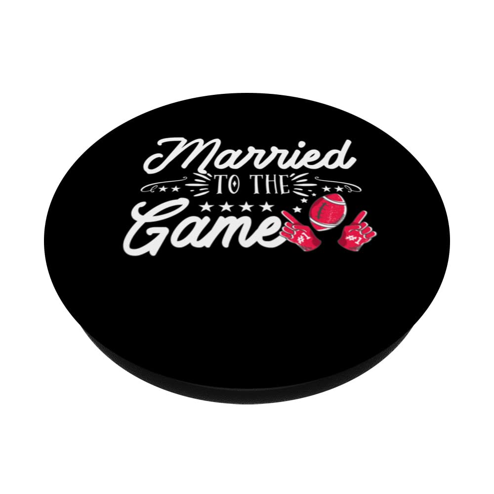 Married To The Game Rugby American Football Player PopSockets Swappable PopGrip, Black - Image 2