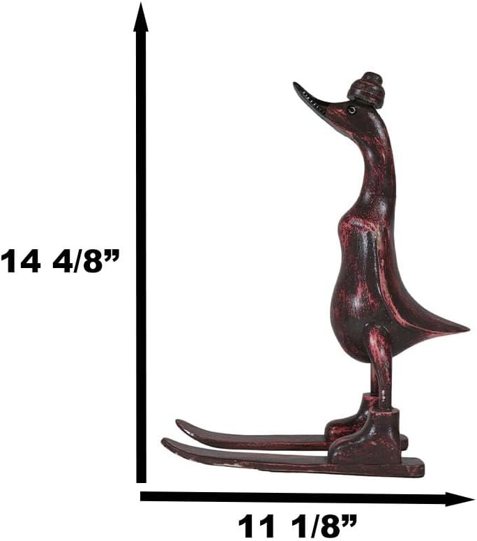 Miniatura 2 de Ebros Gift Balikraft - Figura decorativa de madera tallada a mano, diseño de pato rojo granate, 14.5 pulgadas de alto, escultura coleccionable de