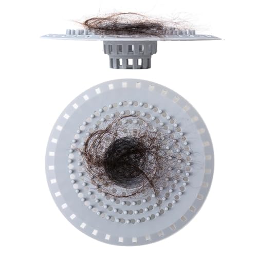 Haarsieb Dusche 2PCS Silikon Abflusssieb Abflusssieb Waschbecken Duschablauf Haarsieb Haarstopper Haarfänger Badewanne Waschbecken Abflusssie Spülbecken Sieb Badezimmer Bodenabflussfilter (grau)