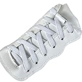 MOCATH 2 Pairs Elastic Shoe Laces for Adults & Kids No Tie Shoelaces for Sneakers Stretch Tieless Flat Shoes Strings White 39Inch