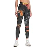 Hand Gun Leggings for Women High Waist Tummy Control Workout Yoga Pants for Running Athletic M