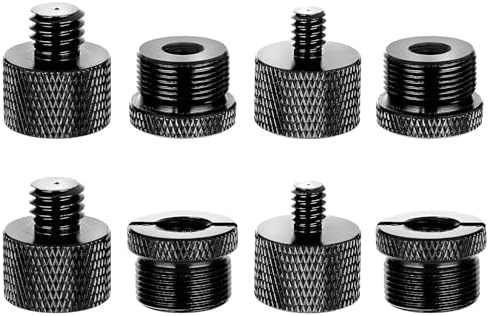 Adaptateurs Pied Micro Prasacco - Lot De 8 Filetages 5/8" 3/8" 1/4" - Alliage Aluminium Pour Support