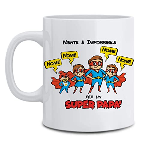 Tazza Papà Personalizzabile "Papasauro" - Mug Divertente 11oz In Ceramica Per Festa Del Papà