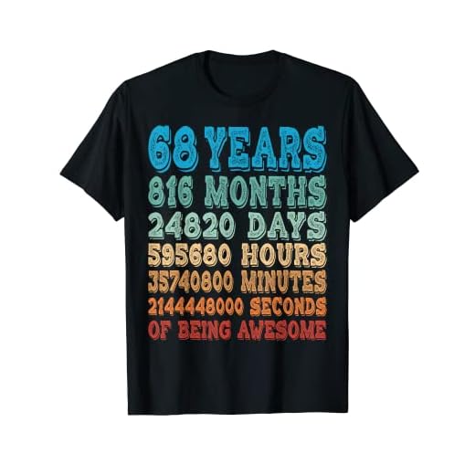 68 Years, Months, Days Of Being Awesome 68 cumpleaños Camiseta