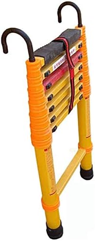 BALAMI Ladders Fiberglass Telescoping Ladder with Removable Hook Heavy Duty Extension Ladder for Industrial Household Daily or Emergency Use Load 150Kg/2 M/6.6 Ft Convenient (Color : 5 M/14.8 Ft)