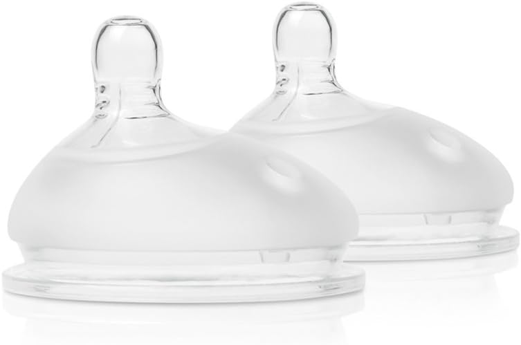 olababyGentle Bottle Silicone Replacement Nipple 2 Pack (6+ Months/Fast Flow)