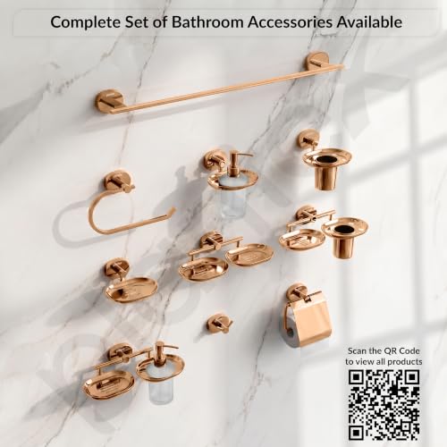 Image of Plantex J4 Stainless Steel Double Soap Dish for Bathroom /Soap Holder for Bathroom /Wall Mounted Soap Holder /Bathroom Accessories (PVD Rose Gold Finish) Onix