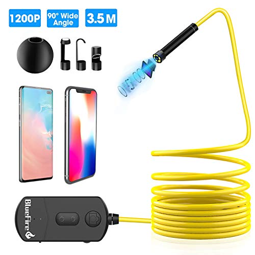 BlueFire 1200P 90° Wide Angle Semi-Rigid Inspection Camera 2 MP HD WiFi Borescope