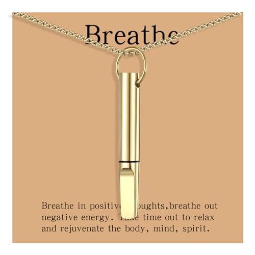 Quit Smoking Necklace, Anxiety Relief Breathing Inhaler with Essential Oil Pad – Aromatherapy Diffuser Pendant for Smokers, Stainless Steel Necklace for Women & Men