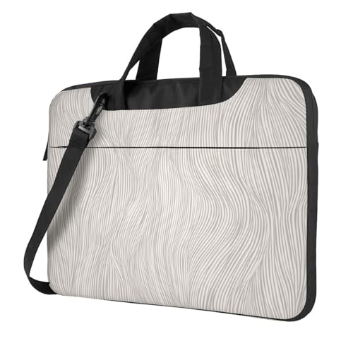 Funda acolchada para laptop de 15.6 pulgadas con diseño elegante de líneas orgánicas minimalistas