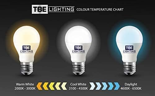 TBE LIGHTING LED G45 Golf Ball Bulbs - Pack of 3 - E27 / ES / Edison Screw Base - 5w - Daylight White 6000K - 450 Lumens