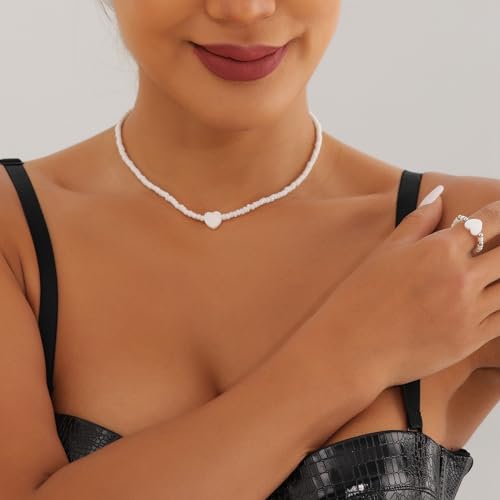 Collier perles de riz blanc de qualité supérieure avec pendentif