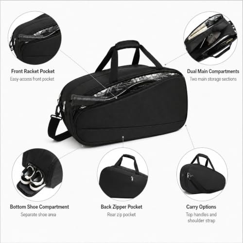 Bolsa de tenis ligera y mochila multifuncional para raquetas 3