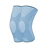 弾性ニーパッドスポーツフィットネスニーパッド保護ギヤ膝蓋骨ブレースサポートランキーボールバレーボールレッグプロテクター 107 (Color : Blue, Size : L)