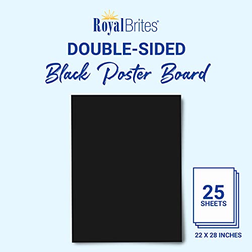 Royal Consumer Royal Brites Poster Board Black, 22 X 28 Inches, 25-Sheets Case,24309B #TOP1
